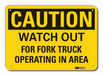 Rflctv Lift Truck Trfc Caut Sign 10x14in