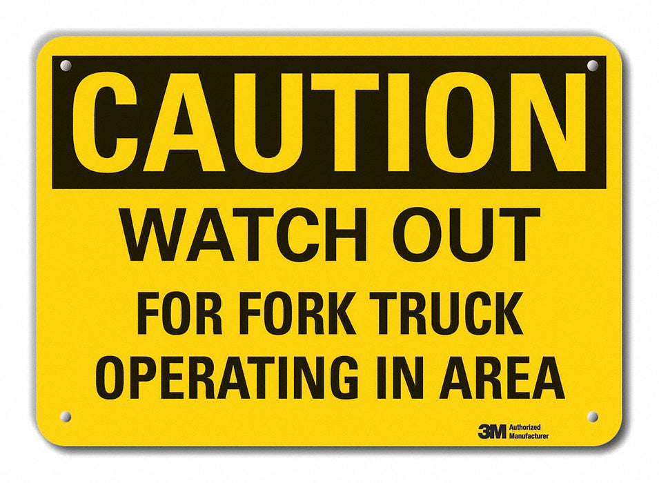 Rflct Lift Truck Trfc Caut Sign 7x10in