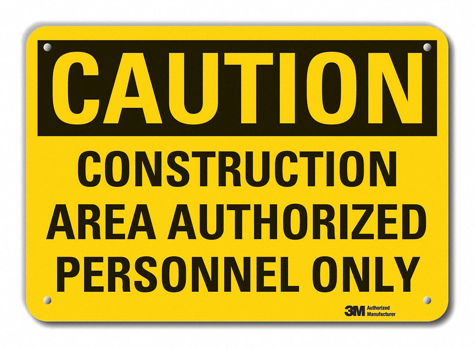 Caution Sign 10 inx14 in Plastic