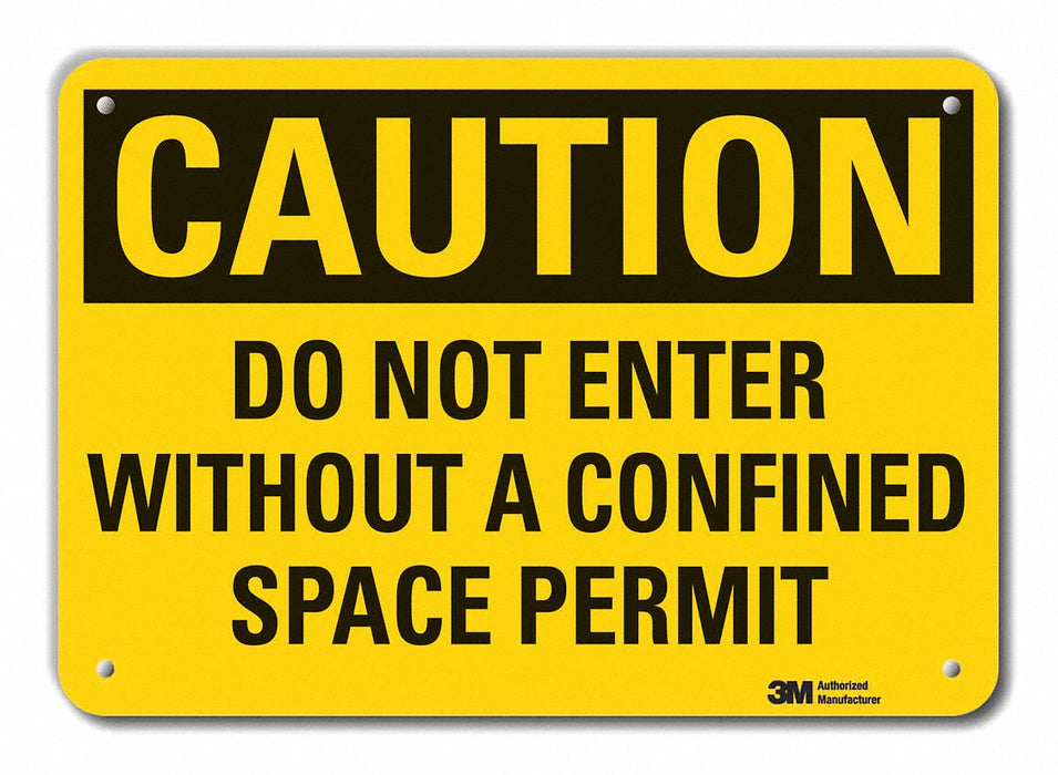 Caution Sign 7 in x 10 in Plastic