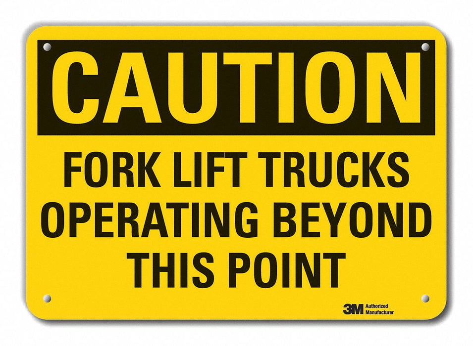 Caution Sign 7 in x 10 in Aluminum