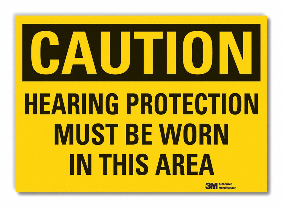 Hearing Caution Rflctv Label 3.5inx5in