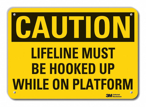 Caution Sign 10 in x 14 in Plastic
