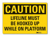 Fall Caution Rflct Label 5 in x 7 in