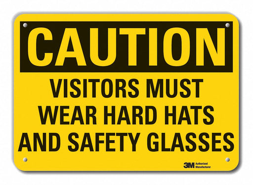 Rflct Visitors Caution Sign 7x10in Alum