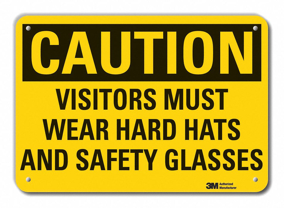 Rflct Visitors Caution Sign 7x10in Alum