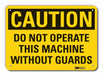 Rflct Machine Guard Caution Sign 10x14in