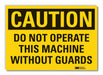 Machine Guards Caution Rflct Lbl 5x7in
