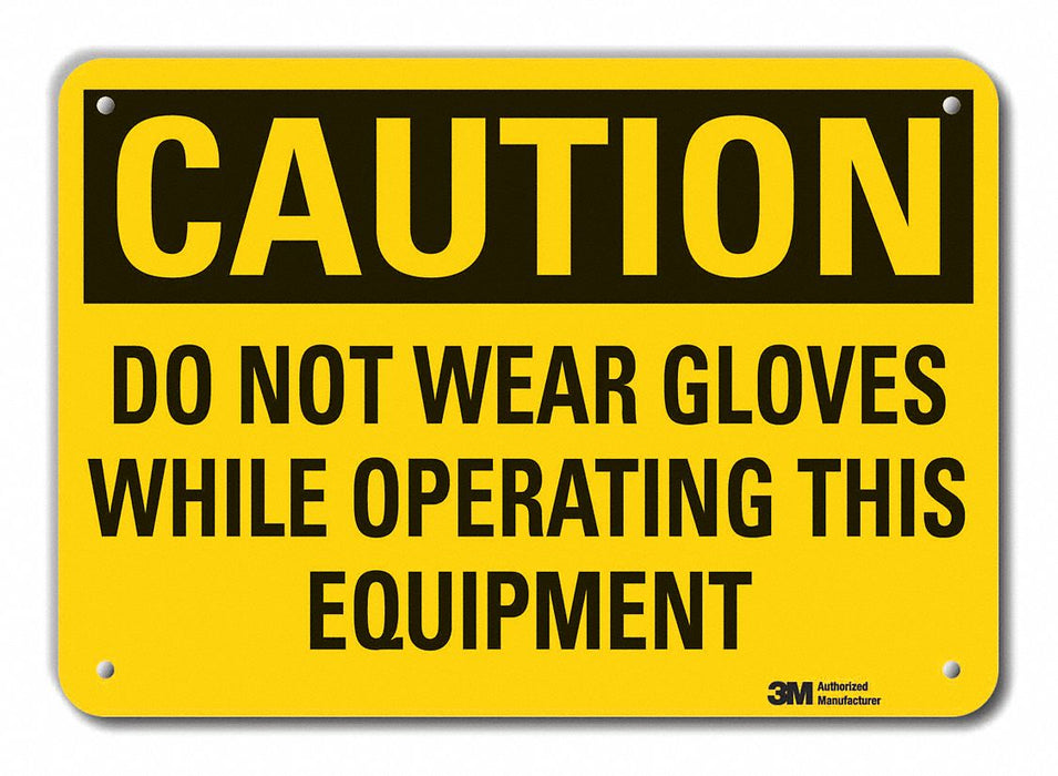 Caution Sign 7 in x 10 in Plastic