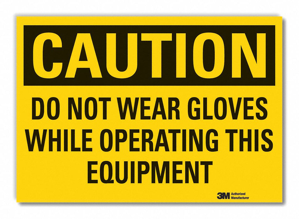 Hand Caution Rflctv Label 7inx10in