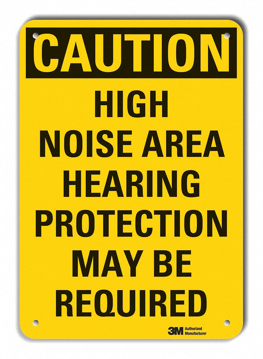 Rflctv Hearing Caution Sign 10x14in Alum