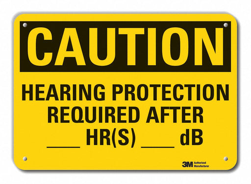Rflct Hearing Caution Sign 10x14in Alum