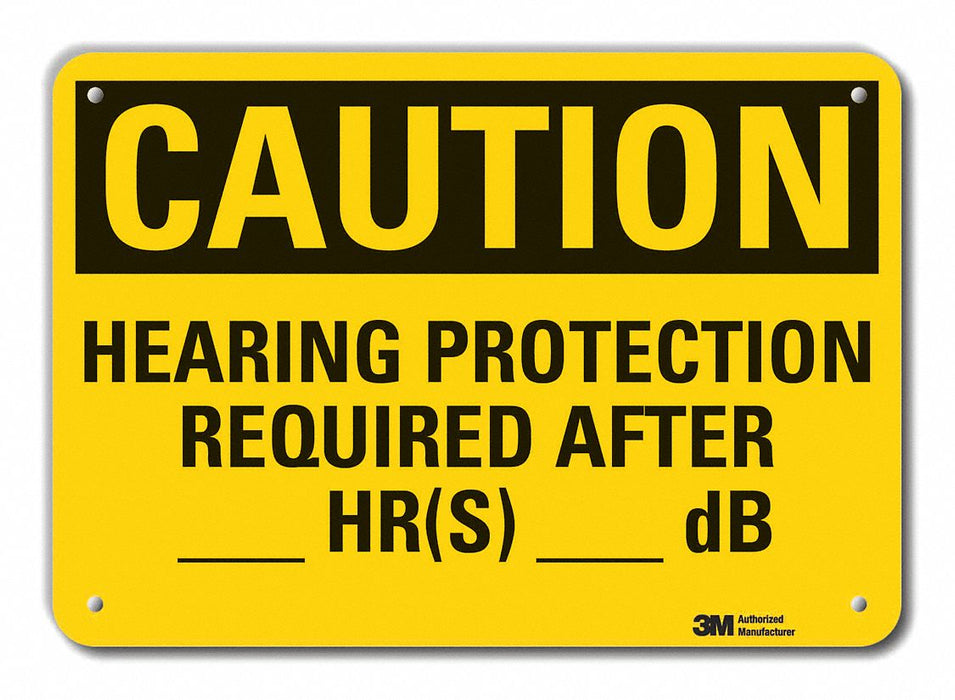Rflct Hearing Caution Sign 10x14in Alum