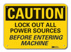 Rflct Lockout Tagout Caut Sign 10x14in