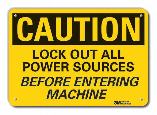 Caution Sign 7 in x 10 in Plastic