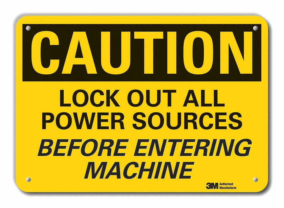Caution Sign 7 in x 10 in Plastic