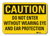 Rflct Eye Ear Caution Sign 7x10in Alum