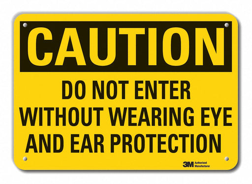 Caution Sign 7 in x 10 in Plastic