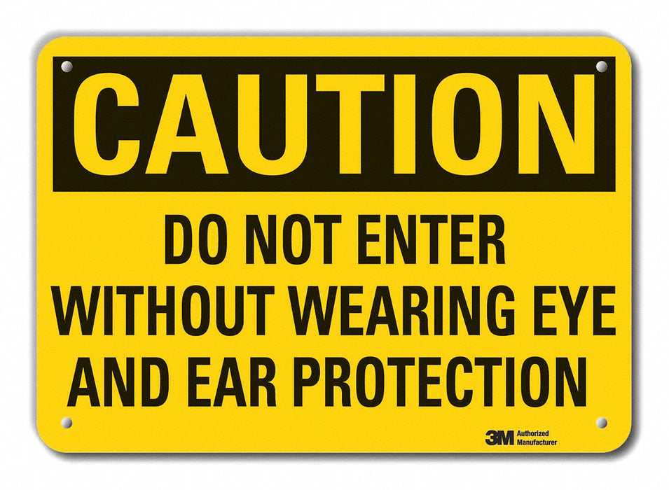 Caution Sign 7 in x 10 in Plastic