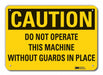 Rflct Machine Guard Caution Sign 10x14in