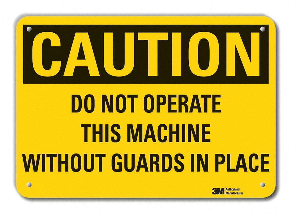 Rflct Machine Guard Caution Sign 10x14in