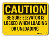 Rflct Elevator Hzrd Caution Sign 10x14in