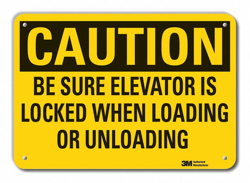 Rflct Elevator Hzrd Caution Sign 10x14in