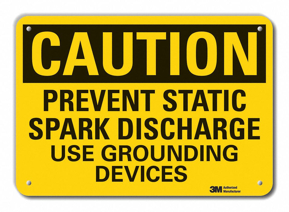 Rflct Grounding Caut Sign 10x14in Alum