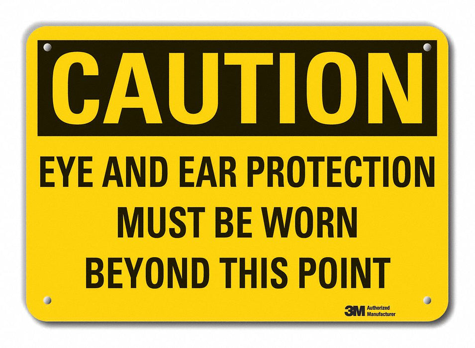 Caution Sign 10 inx14 in Plastic