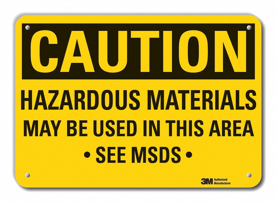 Caution Sign 7 in x 10 in Aluminum