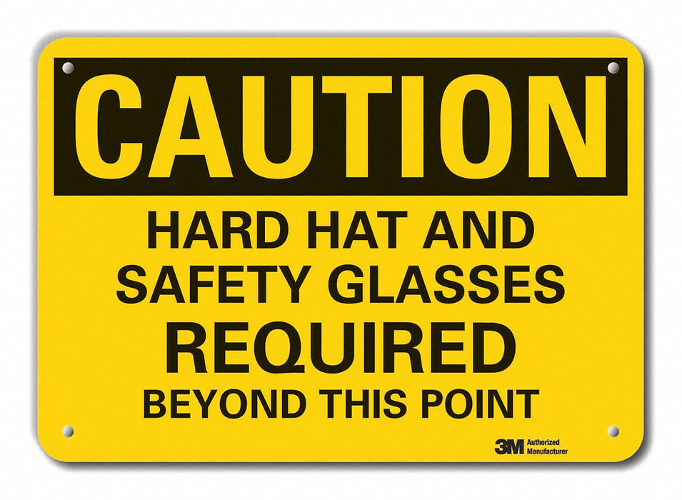 Caution Sign 7 in x 10 in Aluminum