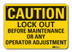 Caution Sign 10 in x 14 in Plastic