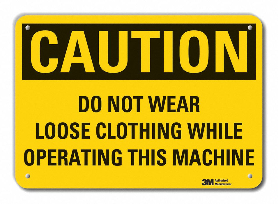 Caution Sign 7 in x 10 in Plastic