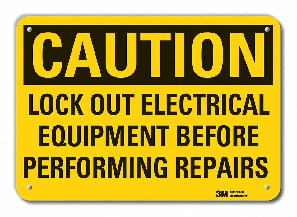 Caution Sign 7 inx10 in Plastic