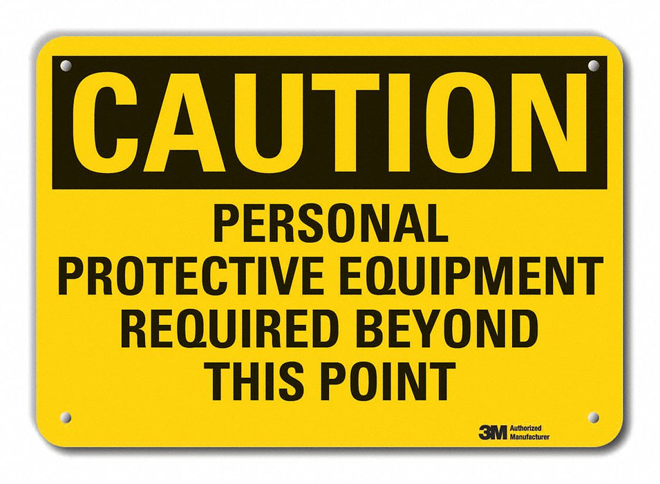 Caution Sign 7 inx10 in Plastic