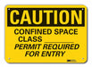 Rflct Confind Space Caution Sign 10x14in