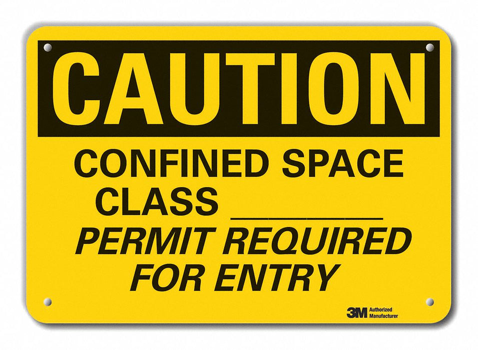 Caution Sign 10 in x 14 in Plastic