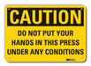 Rflct Pinch Point Caution Sign 7x10in