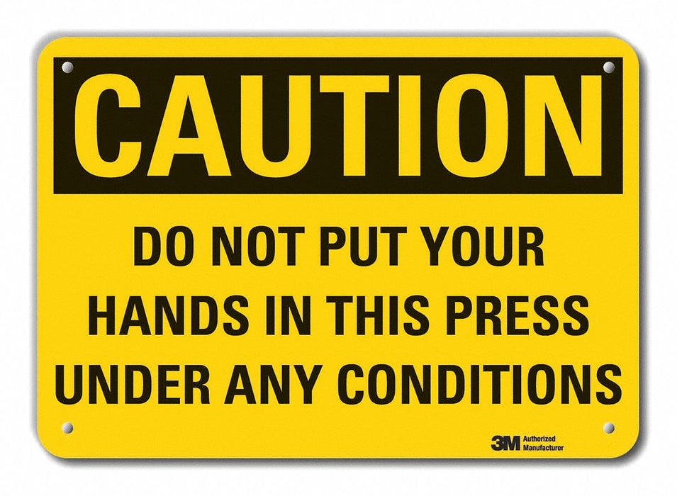 Rflct Pinch Point Caution Sign 7x10in