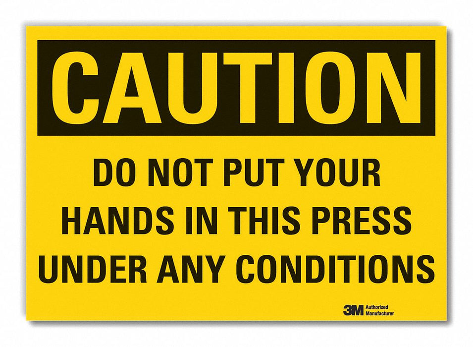 Pinch Point Caution Rflctv Label 3.5x5in
