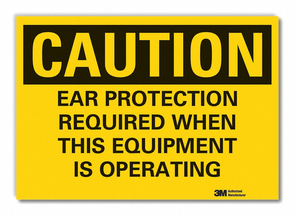 Hearing Caution Rflct Label 10inx14in