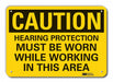 Rflctv Hearing Caution Sign 10x14in Alum