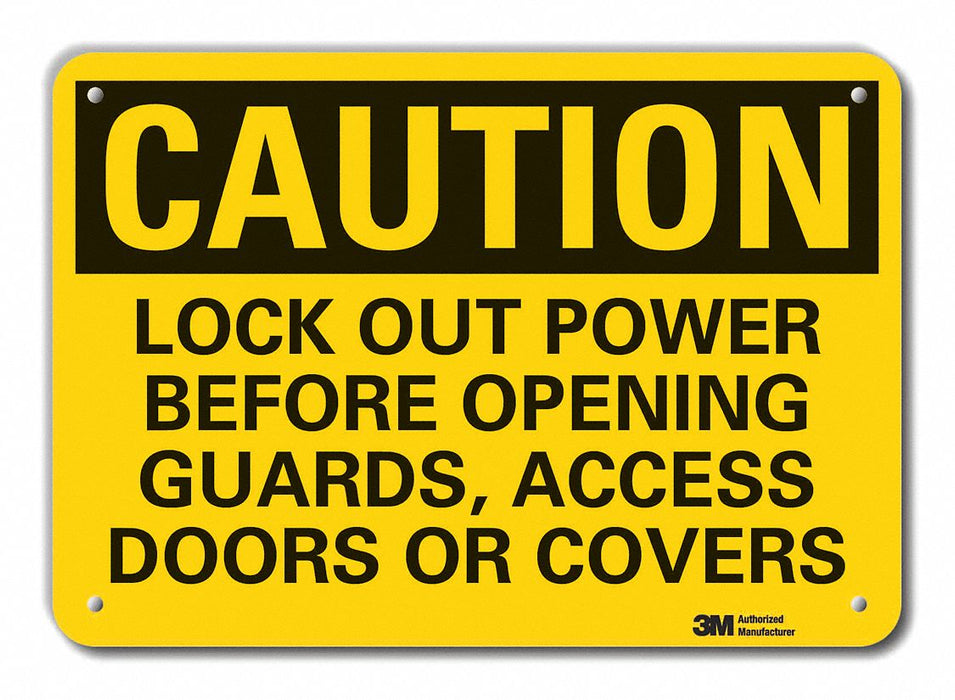 Rflct Lockout Tagout Caution Sign 7x10in
