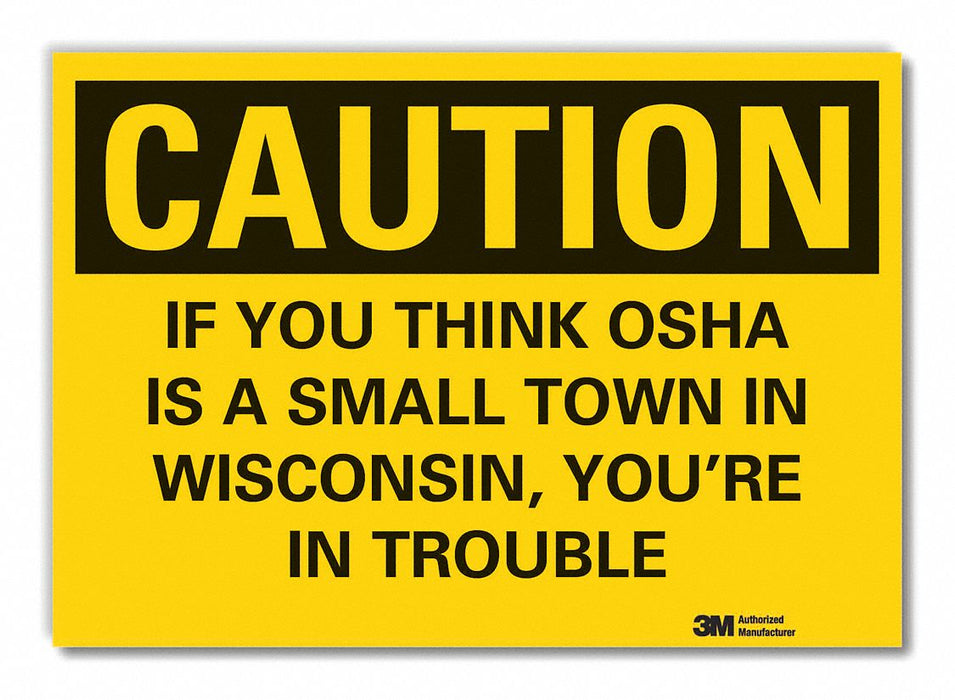 Humor Caution Rflctv Label 3 1/2x5in
