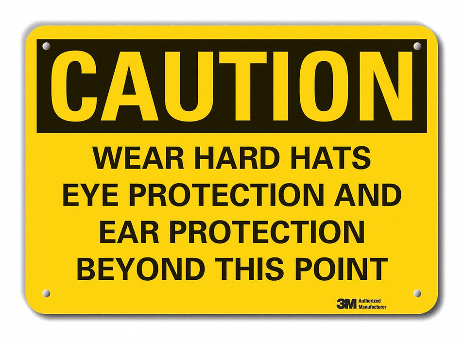 Rflct Hard Hats Caution Sign 10x14in