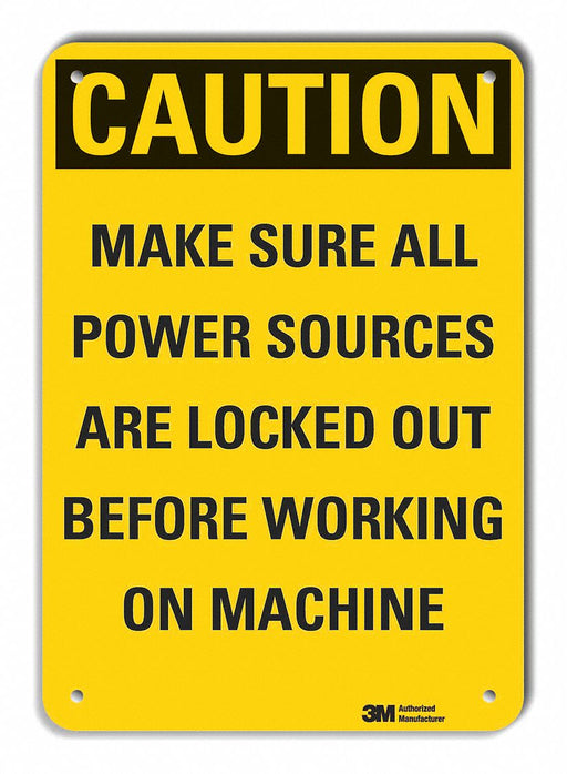 Caution Sign 14 in x 10 in Plastic