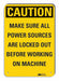Caution Sign 10 in x 7 in Plastic