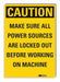 Caution Sign 14inx10in Non-PVC Polymer