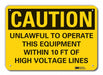 K3081 Rflct High Voltage Caution Sign 7x10in