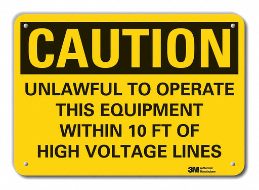 K3081 Caution Sign 10 in x 14 in Plastic